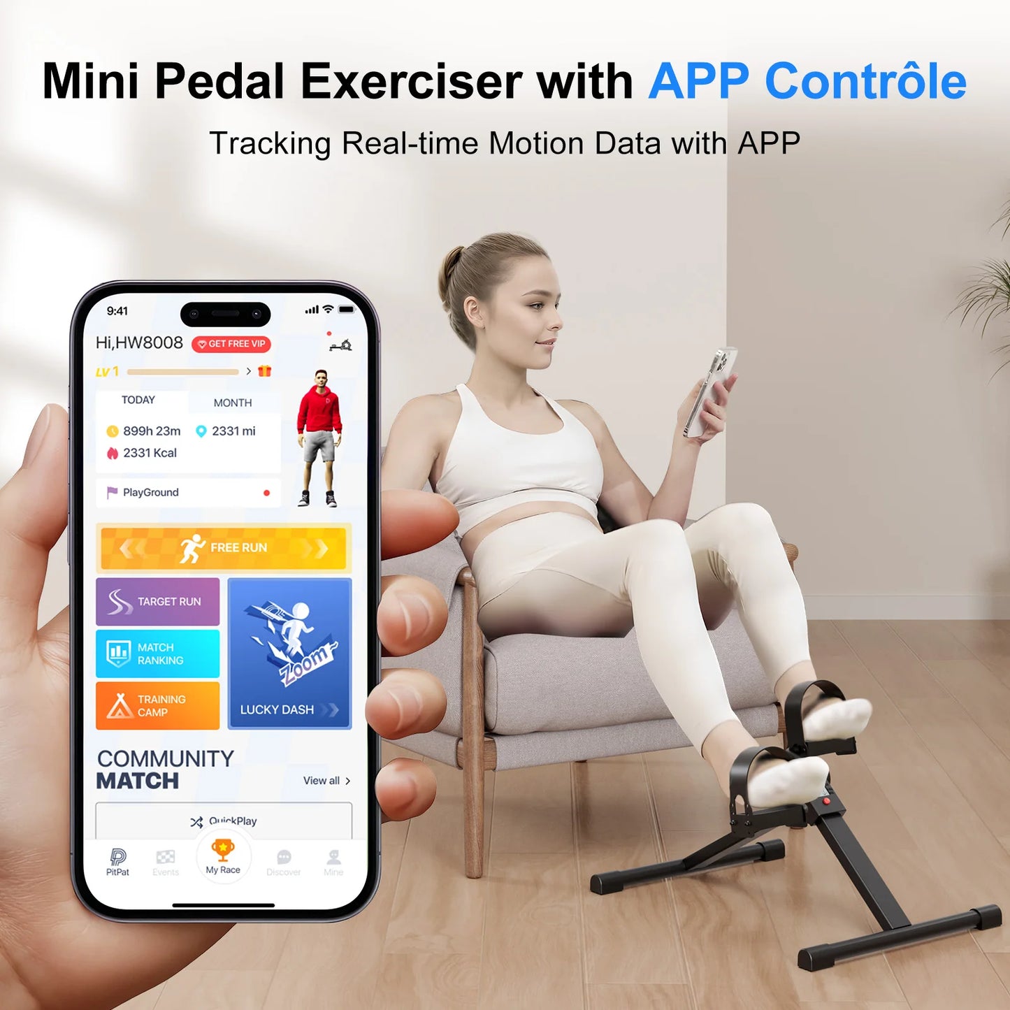 Mini Exercise Bike with Electronic Display for Indoor Leg and Arm Recovery