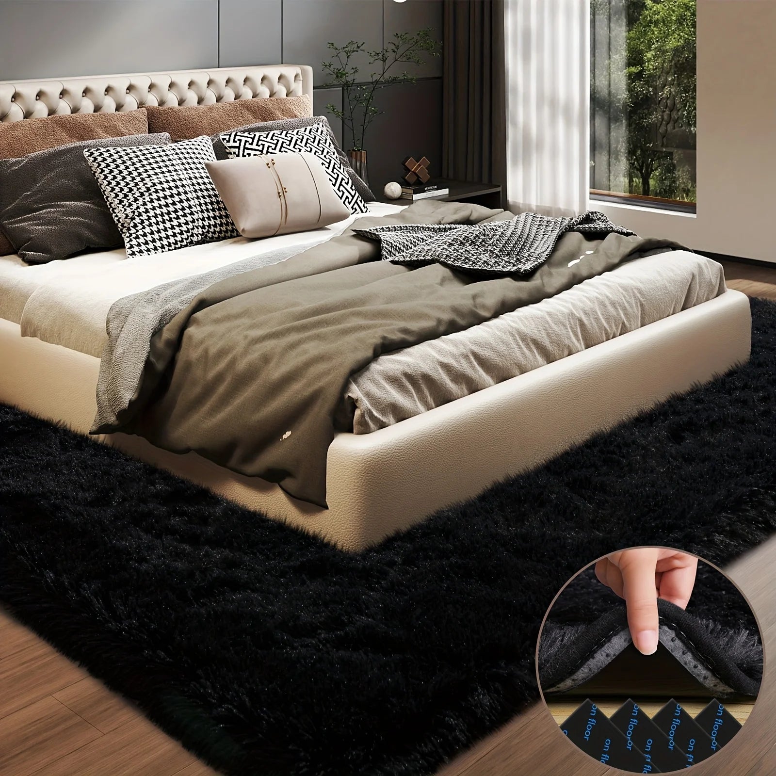 Large plush area rug.