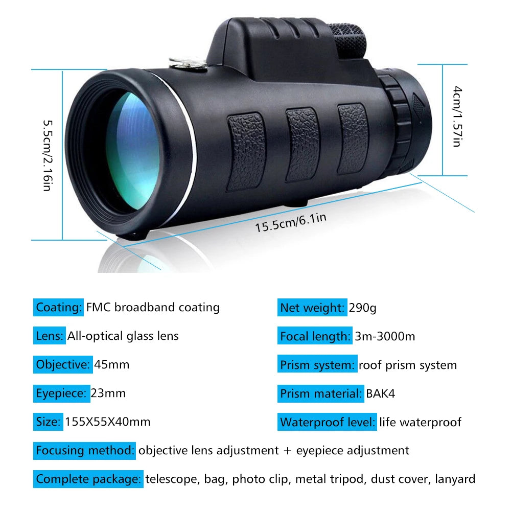 Monocular Telescope 80x100 High Power HD Monocular.