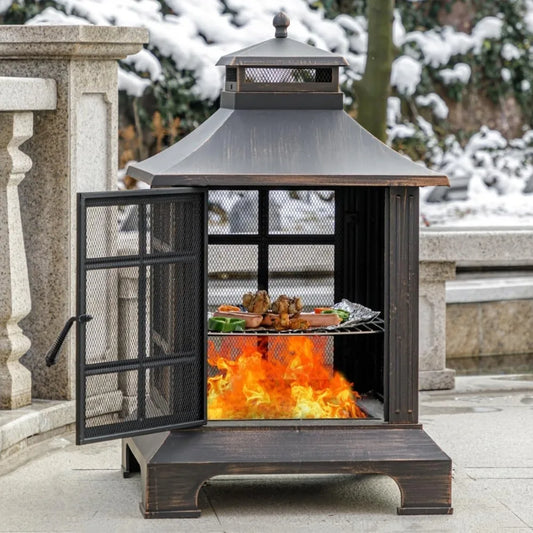 Square Outdoor Fireplace