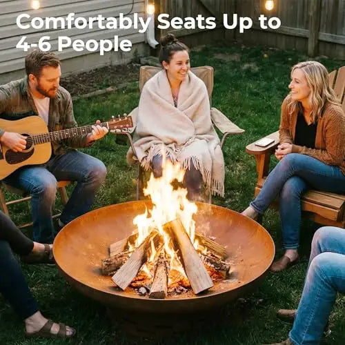 27.5 Inch Round Outdoor Wood Burning Fire Pit.