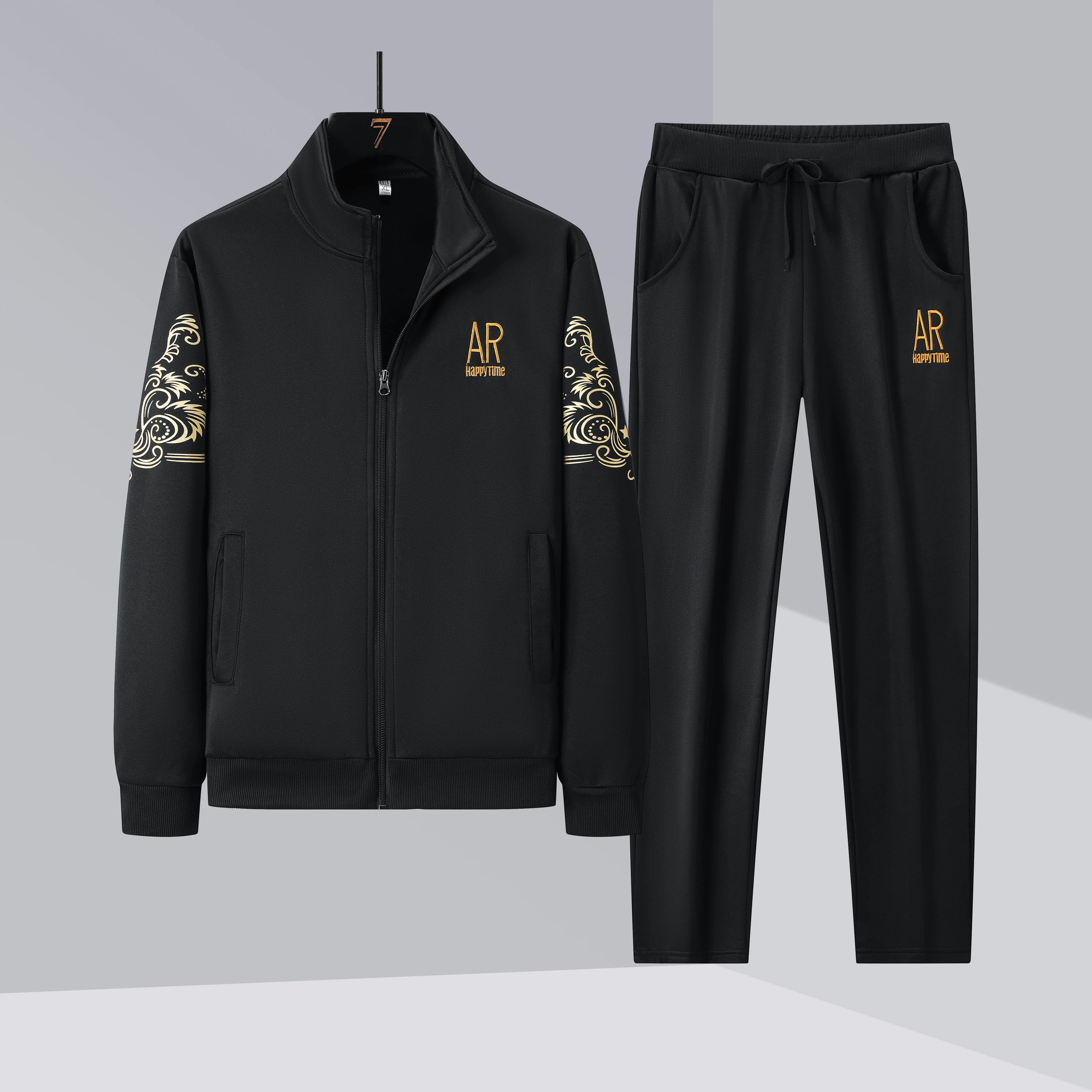 Men's casual stand-collar sports suit by Your Outdoors n' More, featuring comfortable fabric and sporty design.