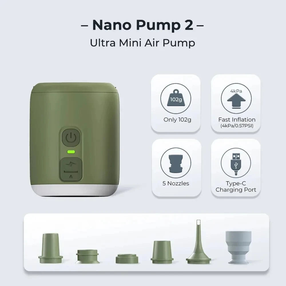 WestTune Tiny Air Pump with Camping Lantern by Your Outdoors n' More, compact portable air pump and lantern for outdoor adventures.