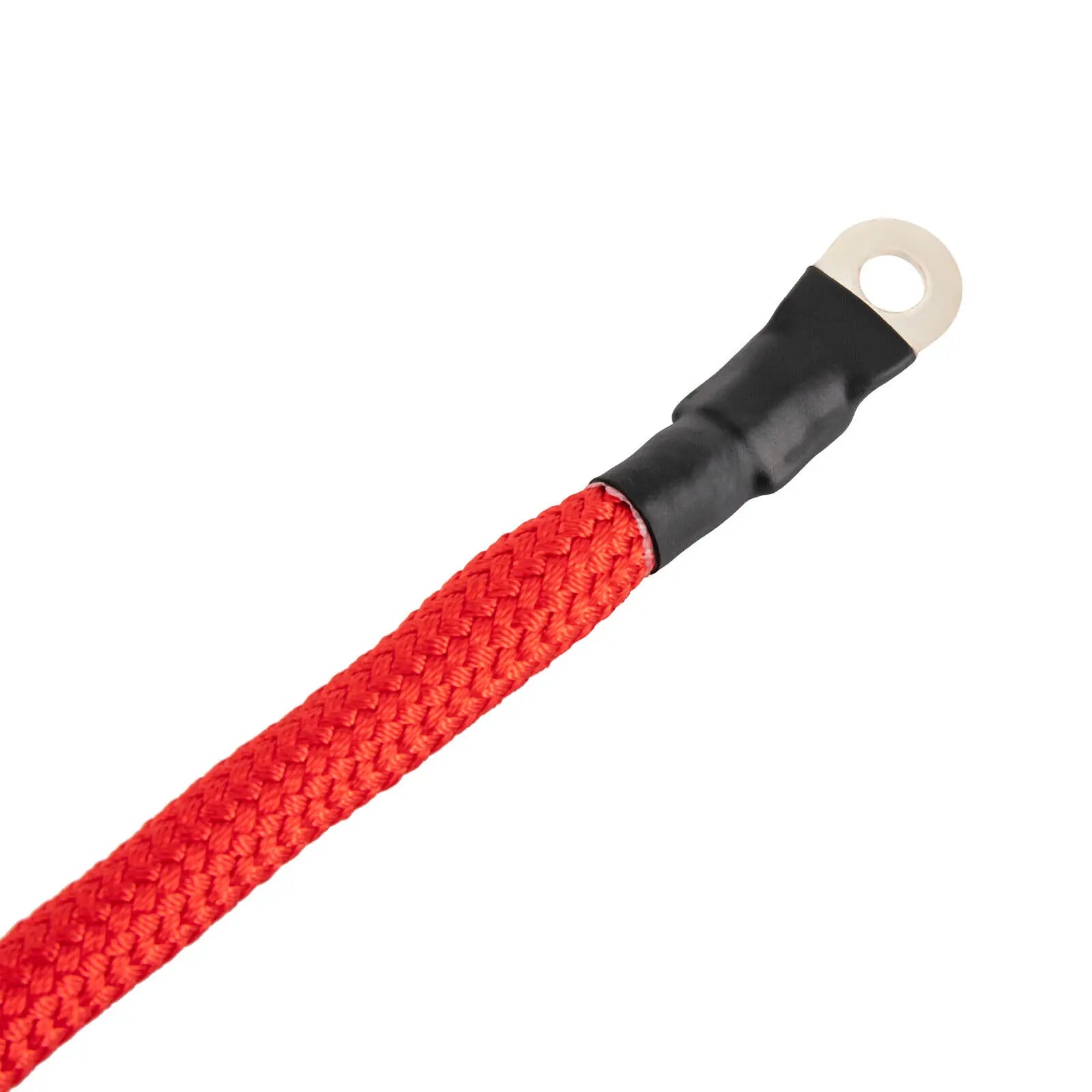 3/8-inch by 100-foot synthetic winch rope from Your Outdoors n' More, showing the durable, braided synthetic material for heavy-duty towing.