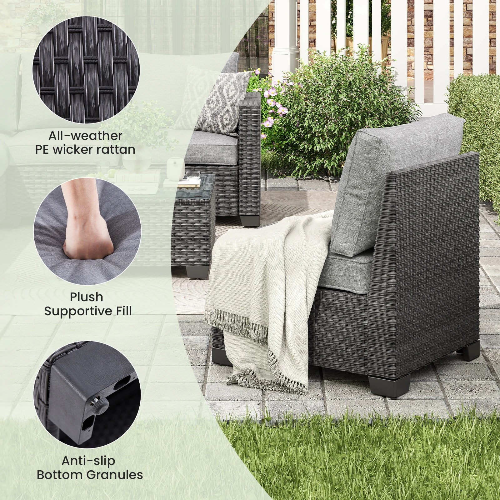 Patio Sectional Sofa Set.
