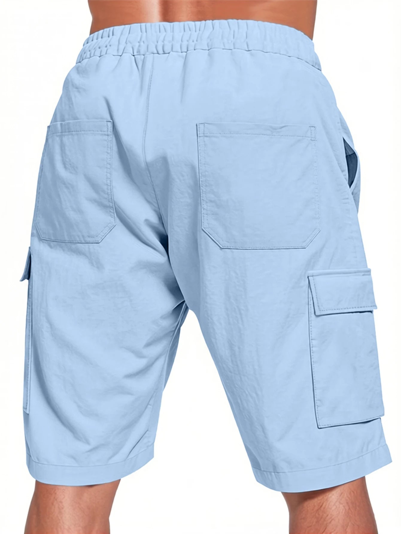 2PCS Men's Outdoor Shorts with Drawstring Elastic Waist.
