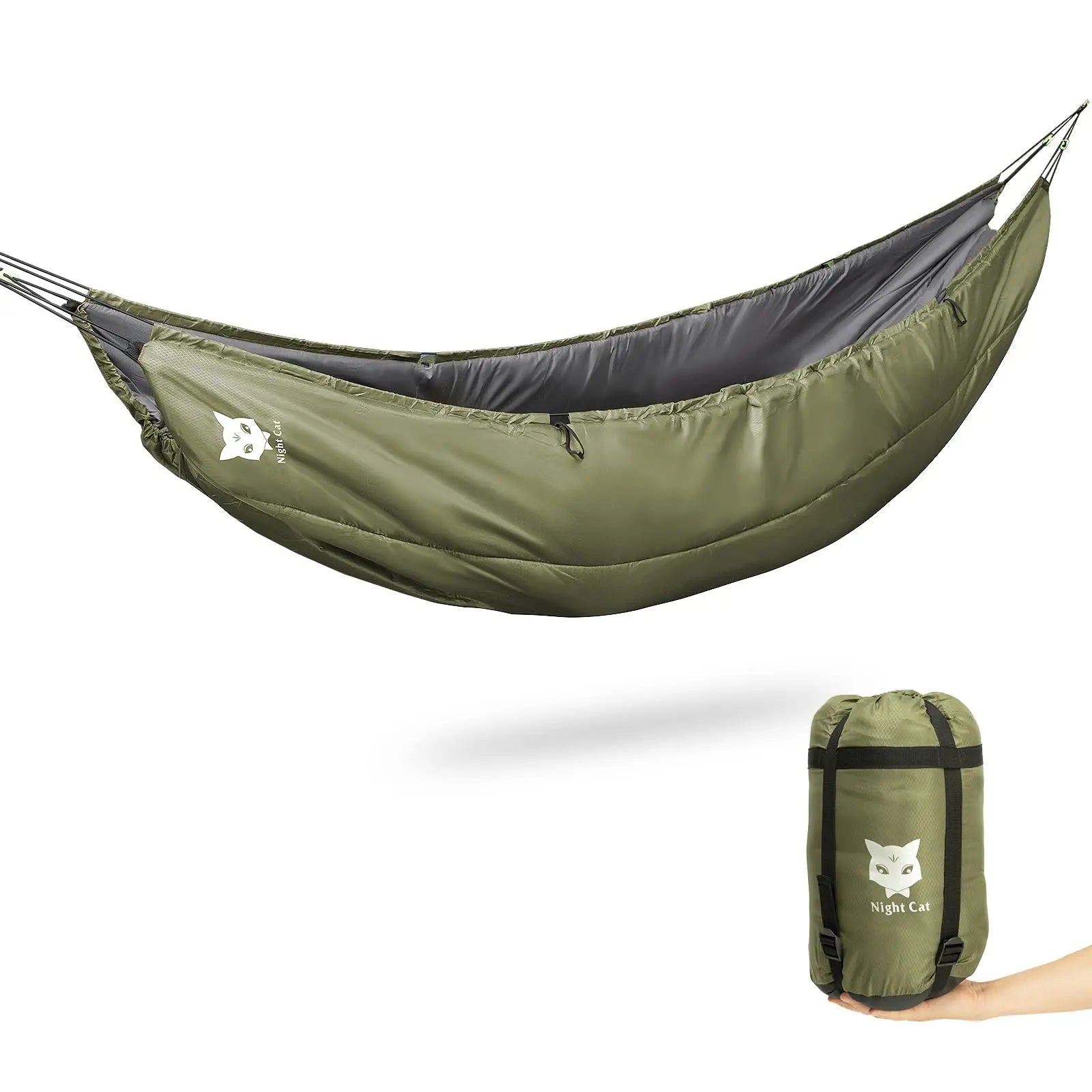 Your Outdoors n' More night hammock and sleeping bag set shown in the image, perfect for camping and outdoor sleep comfort.