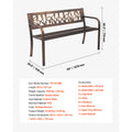 Wooden Metal Garden Bench for Outdoors.