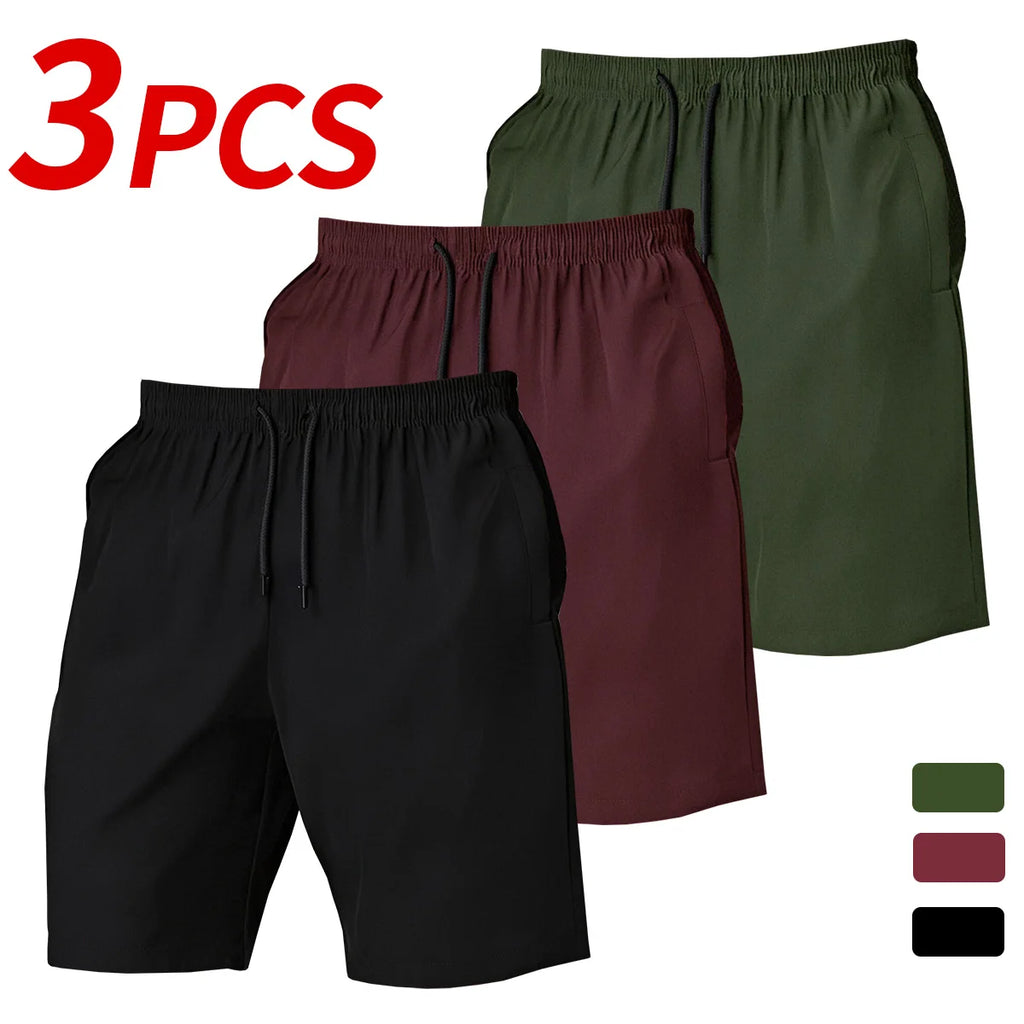 Men's 3-piece quick-dry shorts set.