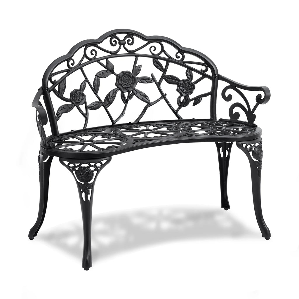 Wooden Metal Garden Bench for Outdoors.