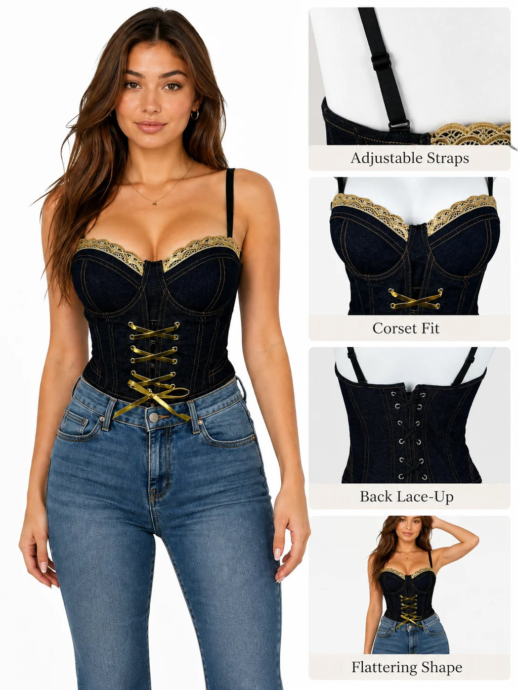 Women's Denim Corset Top.