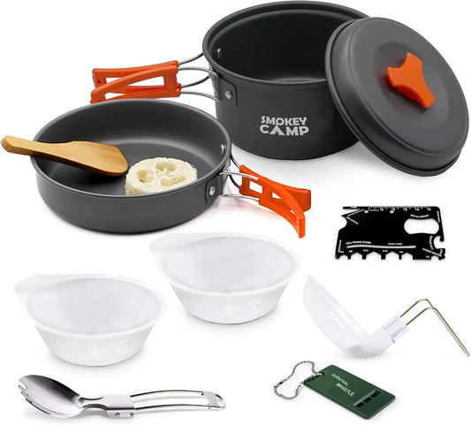 Camping Cookware Mess Kit Set with Stove.