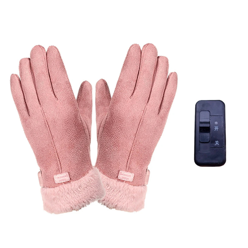 Electric heating gloves by Your Outdoors n' More, showing insulated gloves with built-in heating elements and control buttons.