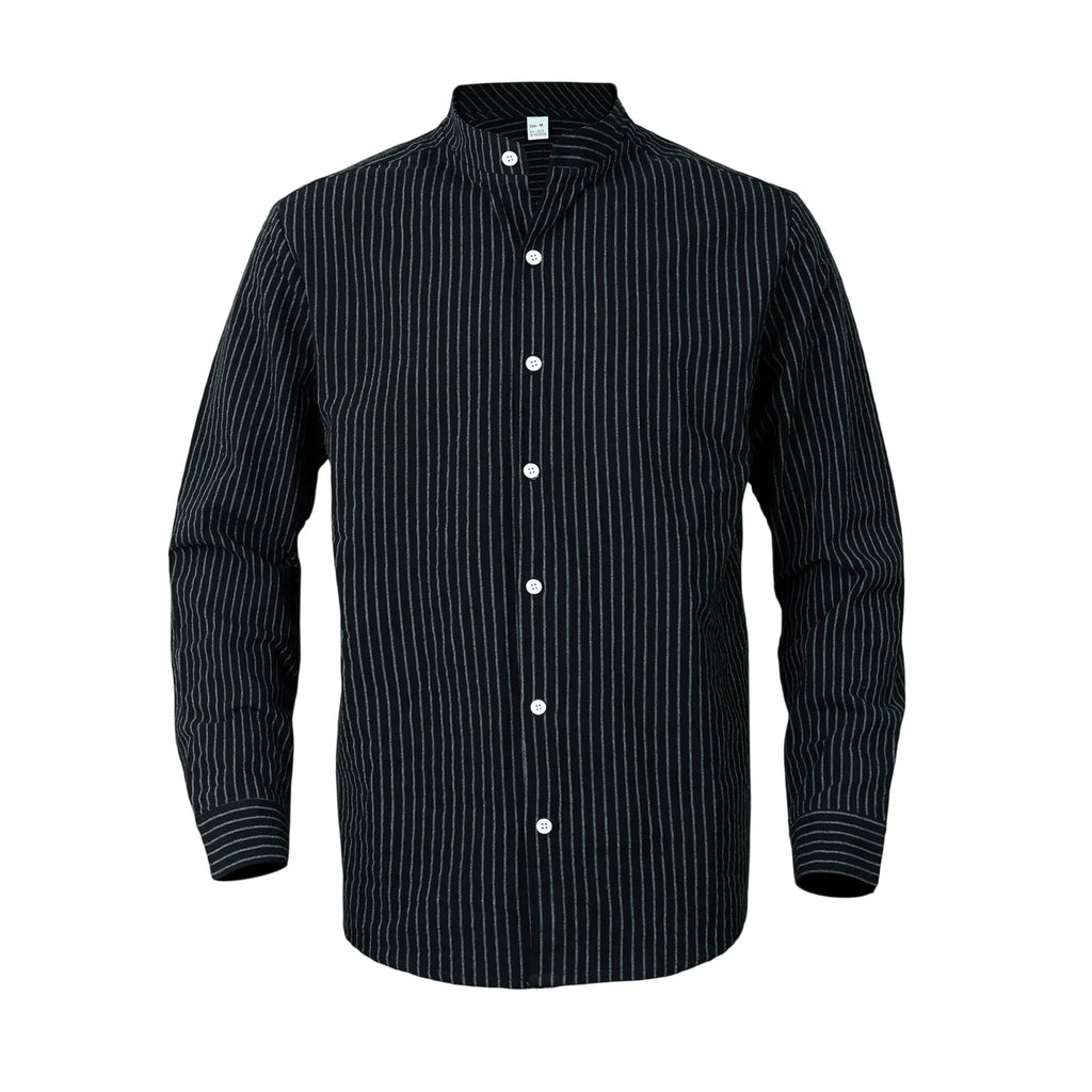 Men's striped solid color button-down shirt with long sleeves by Your Outdoors n' More, shown in a casual fit with a collar and front buttons.