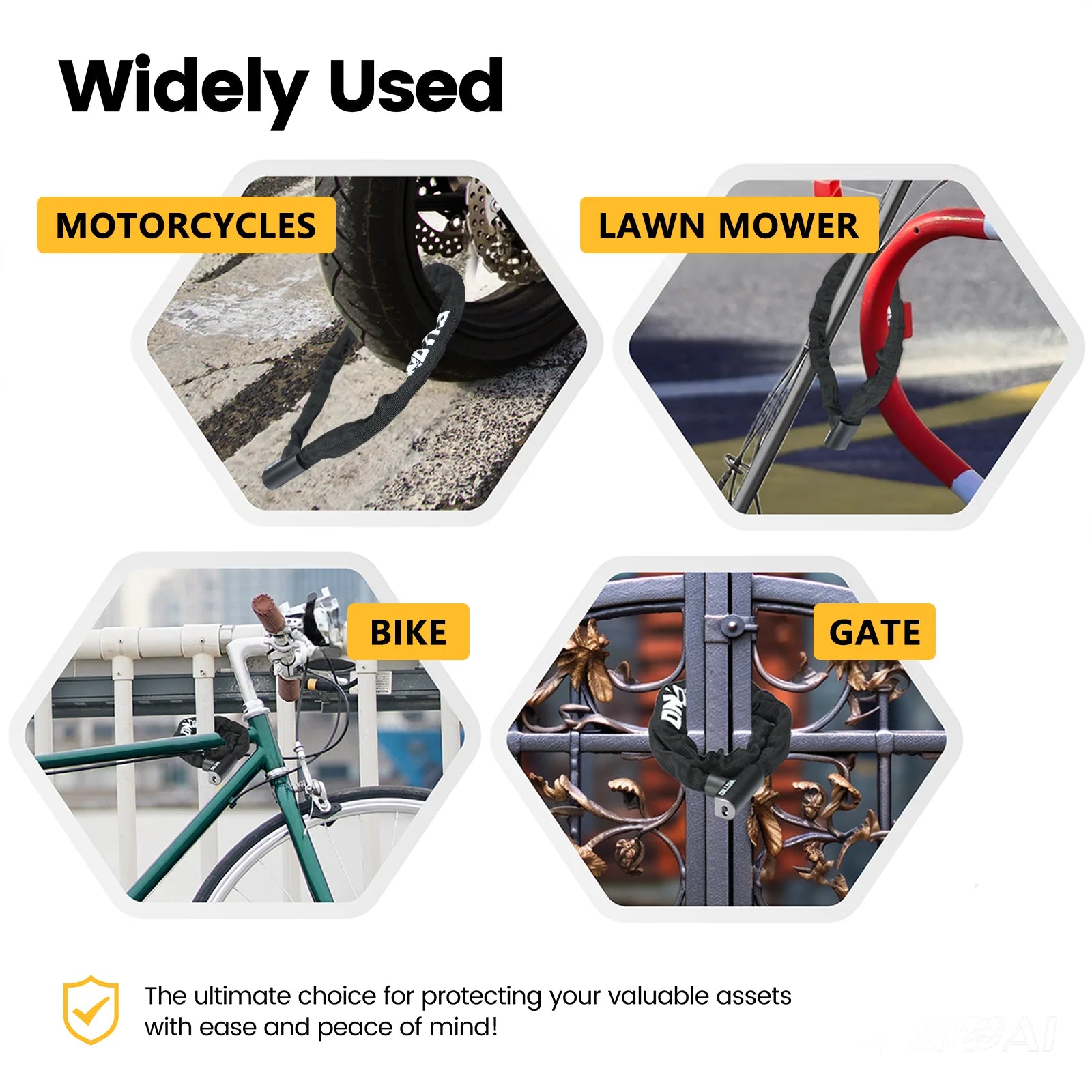 3.3 FT Anti-Theft Bicycle Lock with 2 Keys.