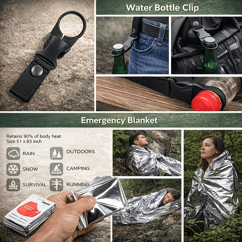 Multi-Functional Tool Backpack Emergency Survival Kit.