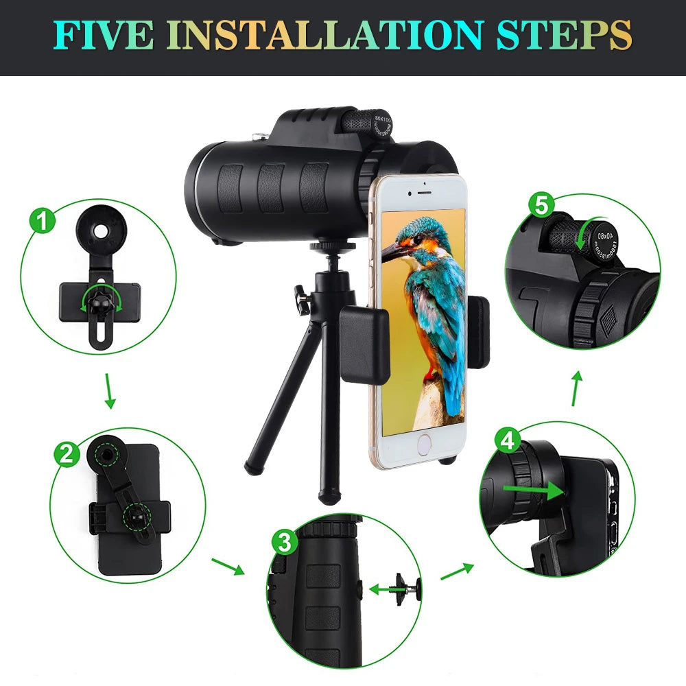 Monocular Telescope 80x100 High Power HD Monocular.
