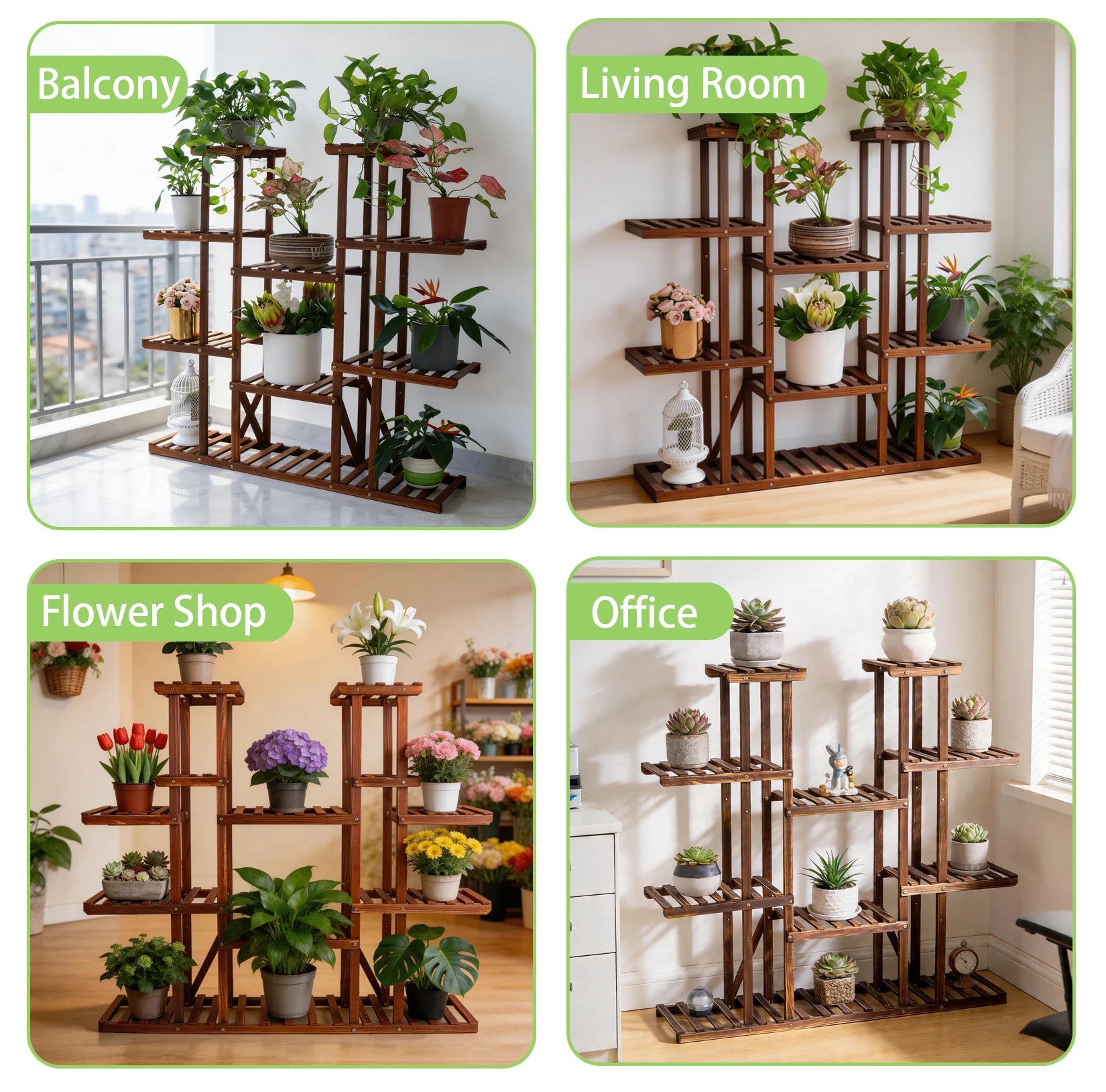 Wooden Plant Shelf.