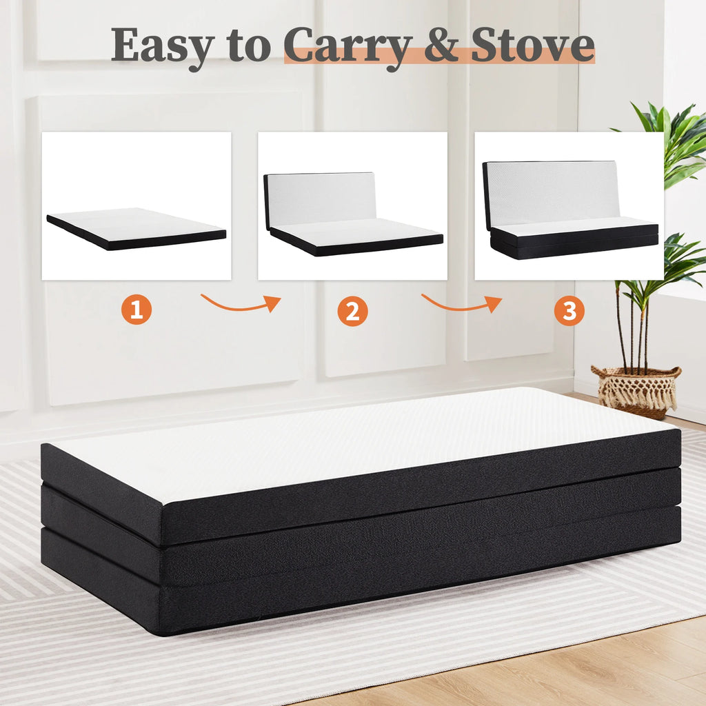 Tri-Fold Memory Foam Mattress.