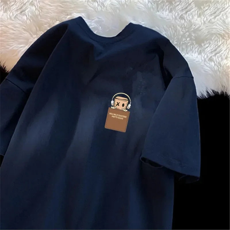 American Style Vintage Fashion Design Men's T Shirt.