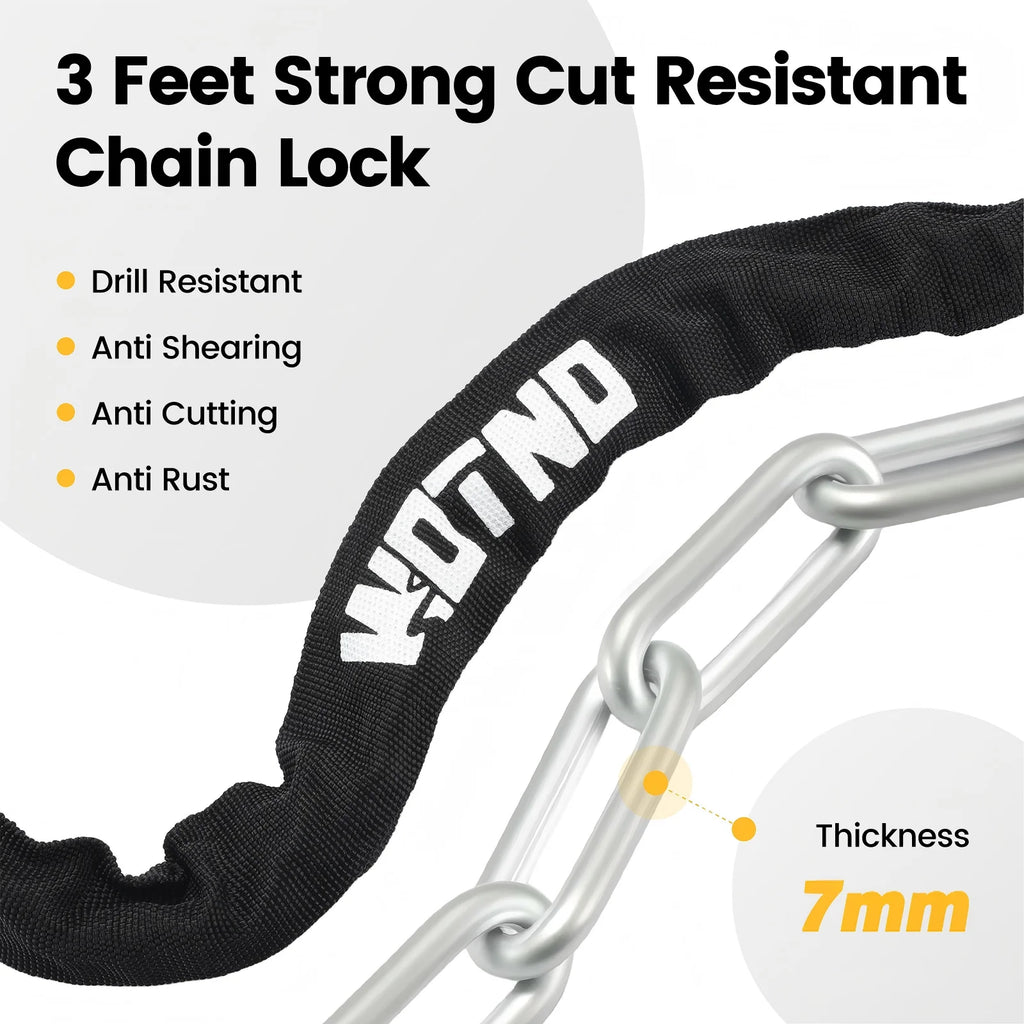 3.3 FT Anti-Theft Bicycle Lock with 2 Keys.