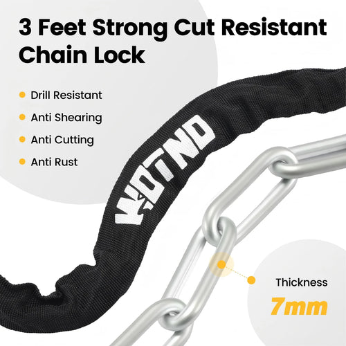3.3 ft anti-theft bicycle lock with two keys from Your Outdoors n' More, featuring a sturdy metal design for bike security