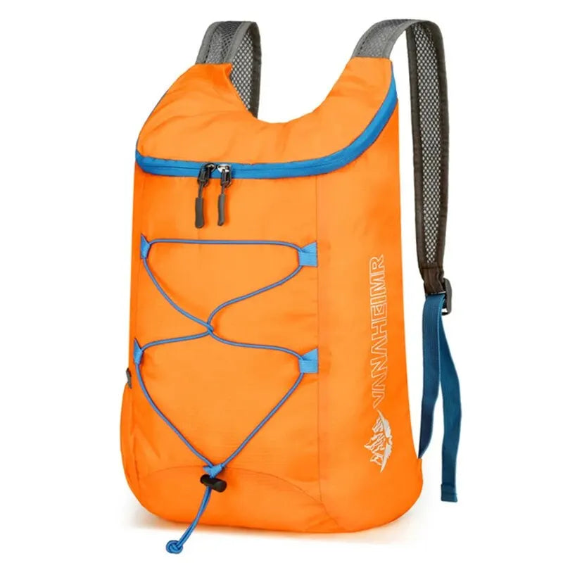 Outdoor folding backpack from Your Outdoors n' More, shown in compact and expanded views for versatile outdoor use.
