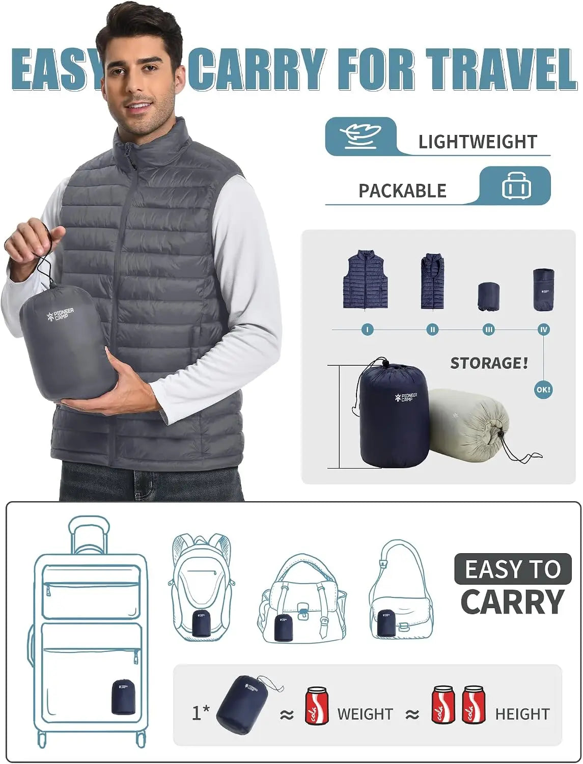 Men's Lightweight Puffer Vest.
