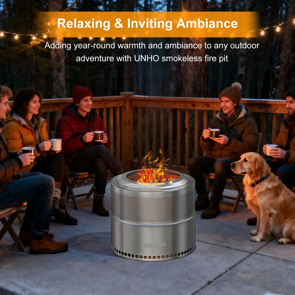 Portable Stainless Steel Wood Burning Outdoor Fireplace.