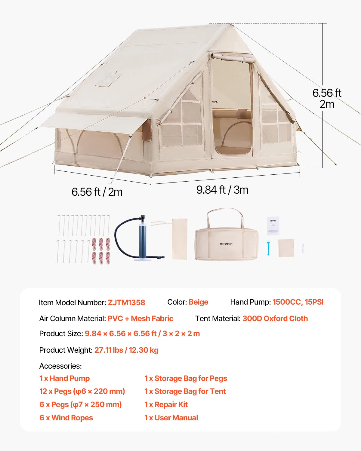 Inflatable camping tent by Your Outdoors n' More set up outdoors, showcasing its lightweight and durable design for outdoor adventures.