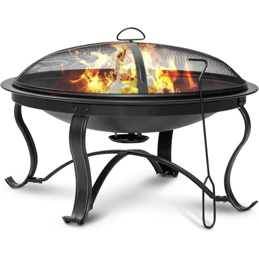29 Inch Outdoor Wood-Burning Fire Pit Bowl.