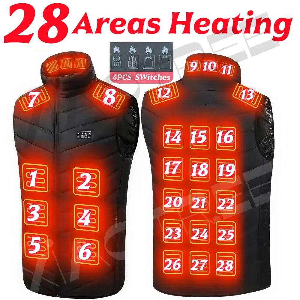 Heated vest jacket for men and women by Your Outdoors n' More, featuring adjustable heating panels and a sleek, insulated design.