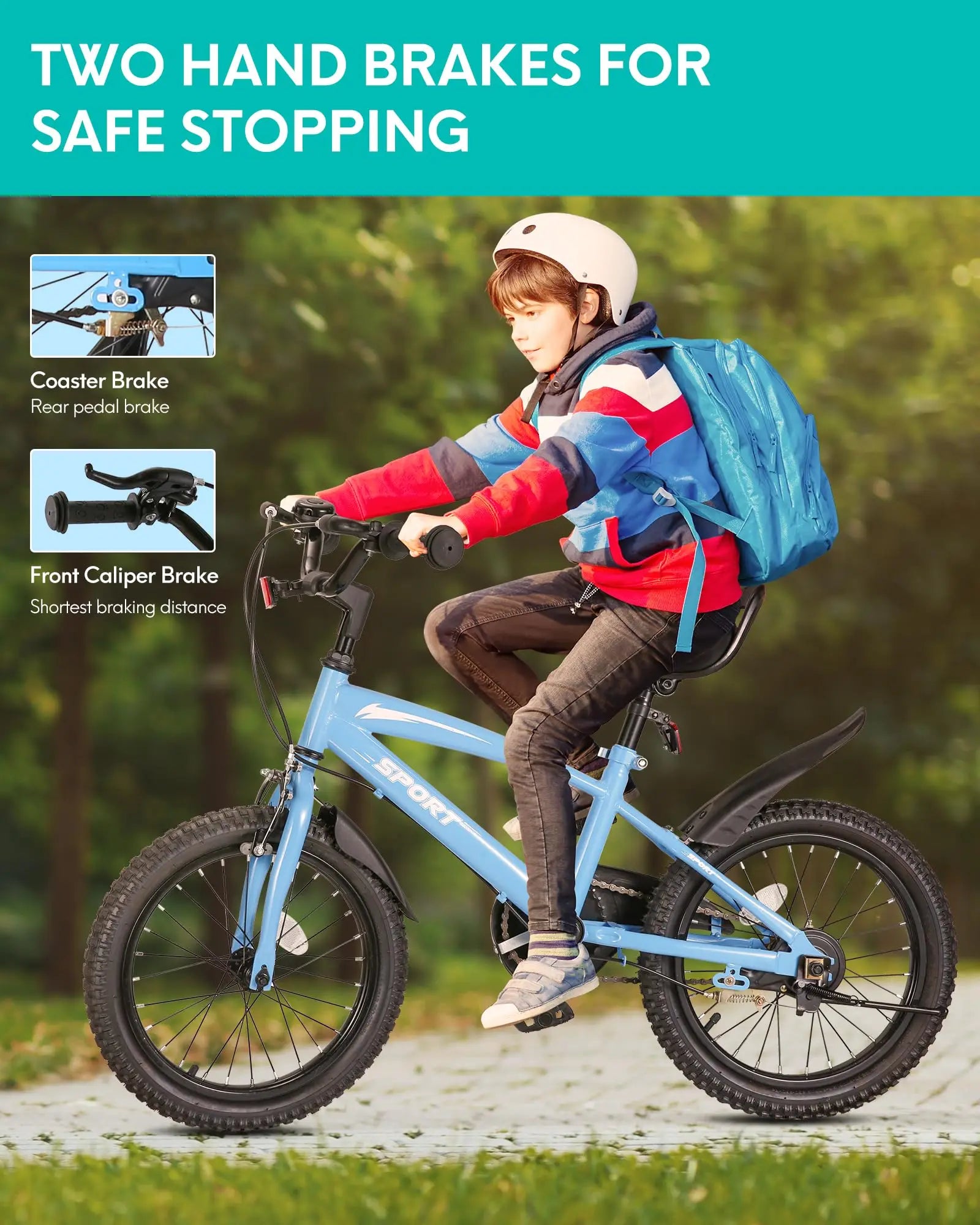 16 Inch Kids Bike with Training Wheels & Kickstand.