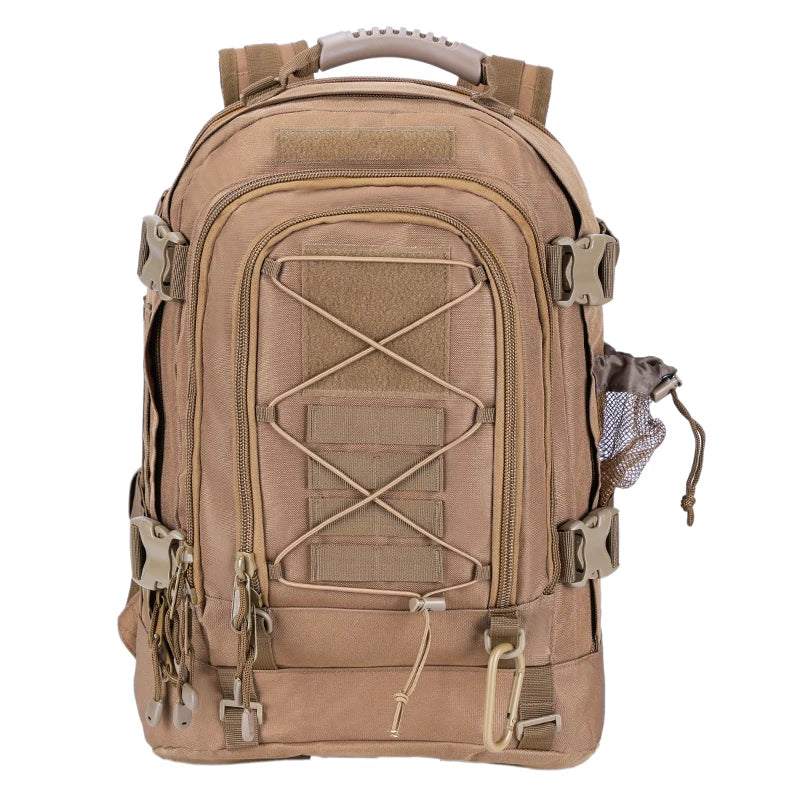 LQARMY 65L outdoor tactical hiking backpack by Your Outdoors n’ More, large capacity military-style army camping rucksack with multiple compartments