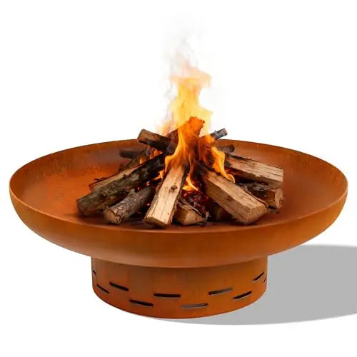 27.5 Inch Round Outdoor Wood Burning Fire Pit.