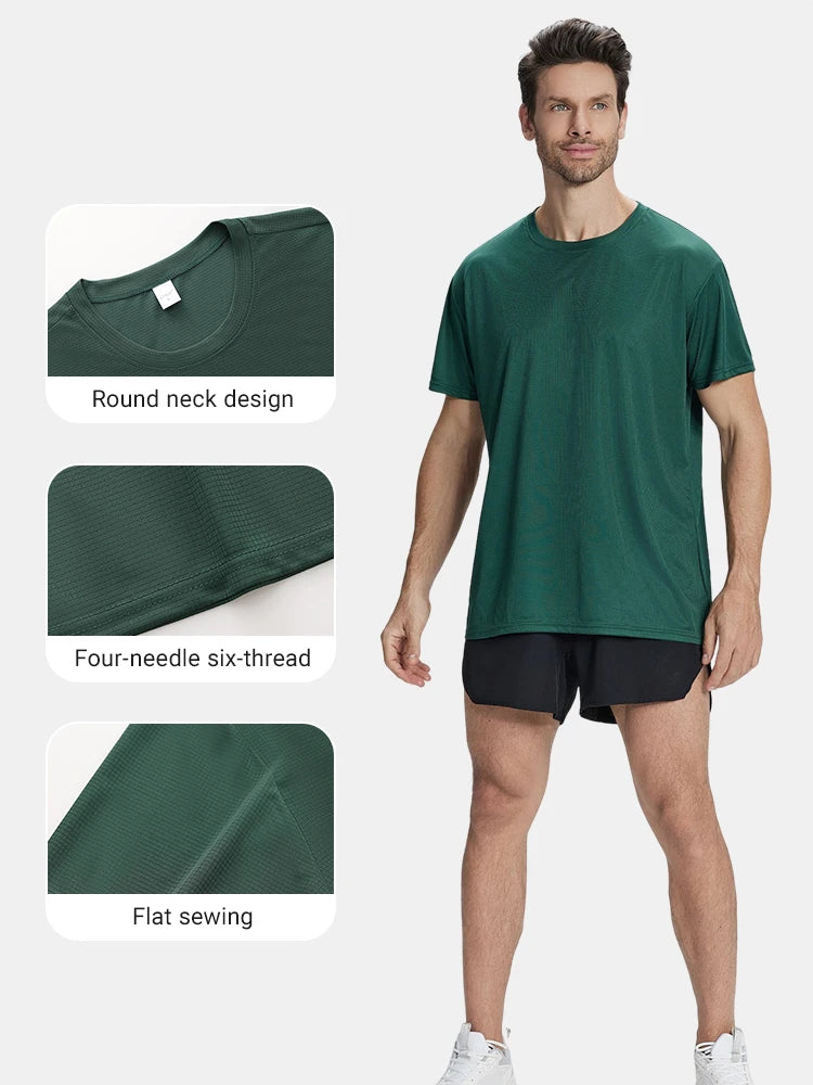 6-Pack Men's Breathable Polyester Crew Neck T-Shirts.