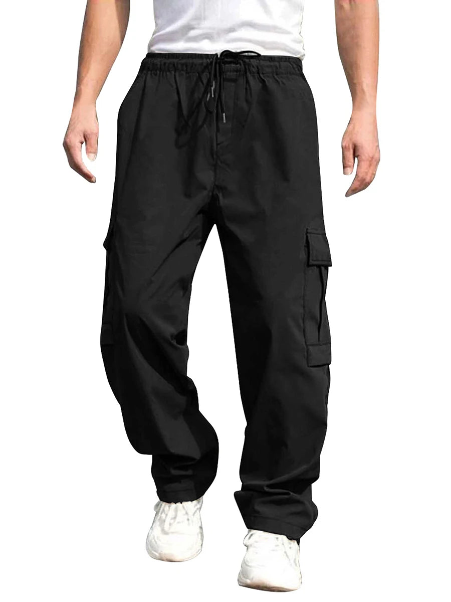 Men's loose cargo long pants by Your Outdoors n' More, shown with multiple pockets and relaxed fit in a natural outdoor setting.