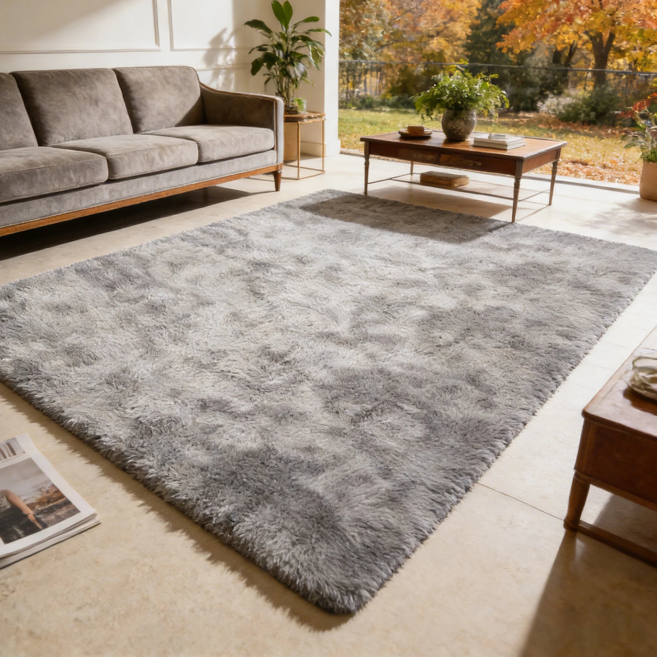 Large 6x9 ft shag rug from Your Outdoors n' More, soft textured living room decor with plush shag pile and stylish design.