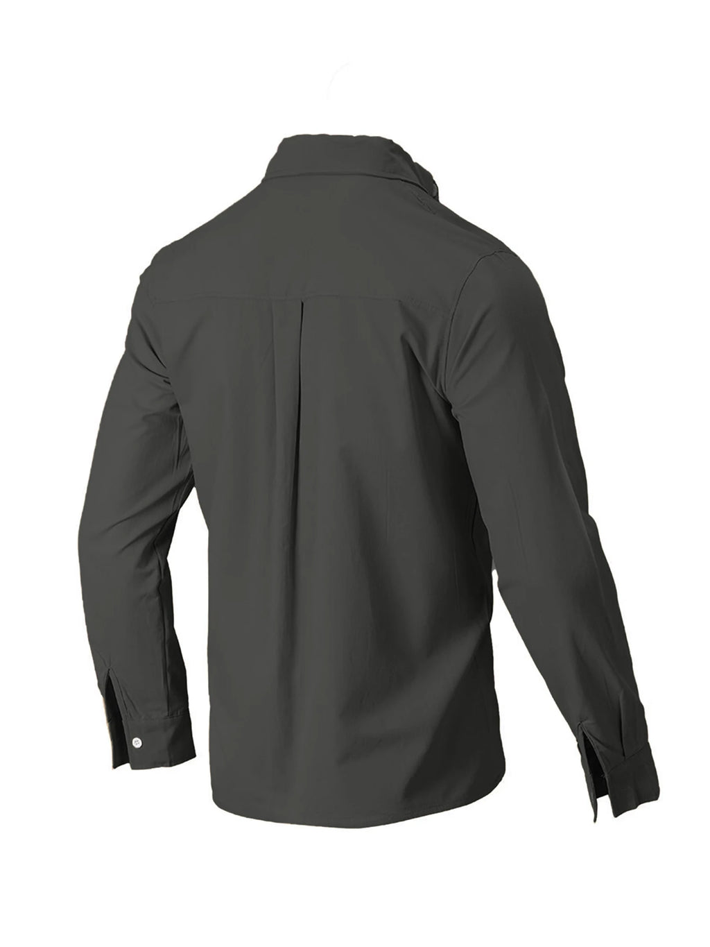 Men's casual fit long sleeve button-down shirt with solid color and turn-down collar, ideal for spring and autumn by Your Outdoors n' More.