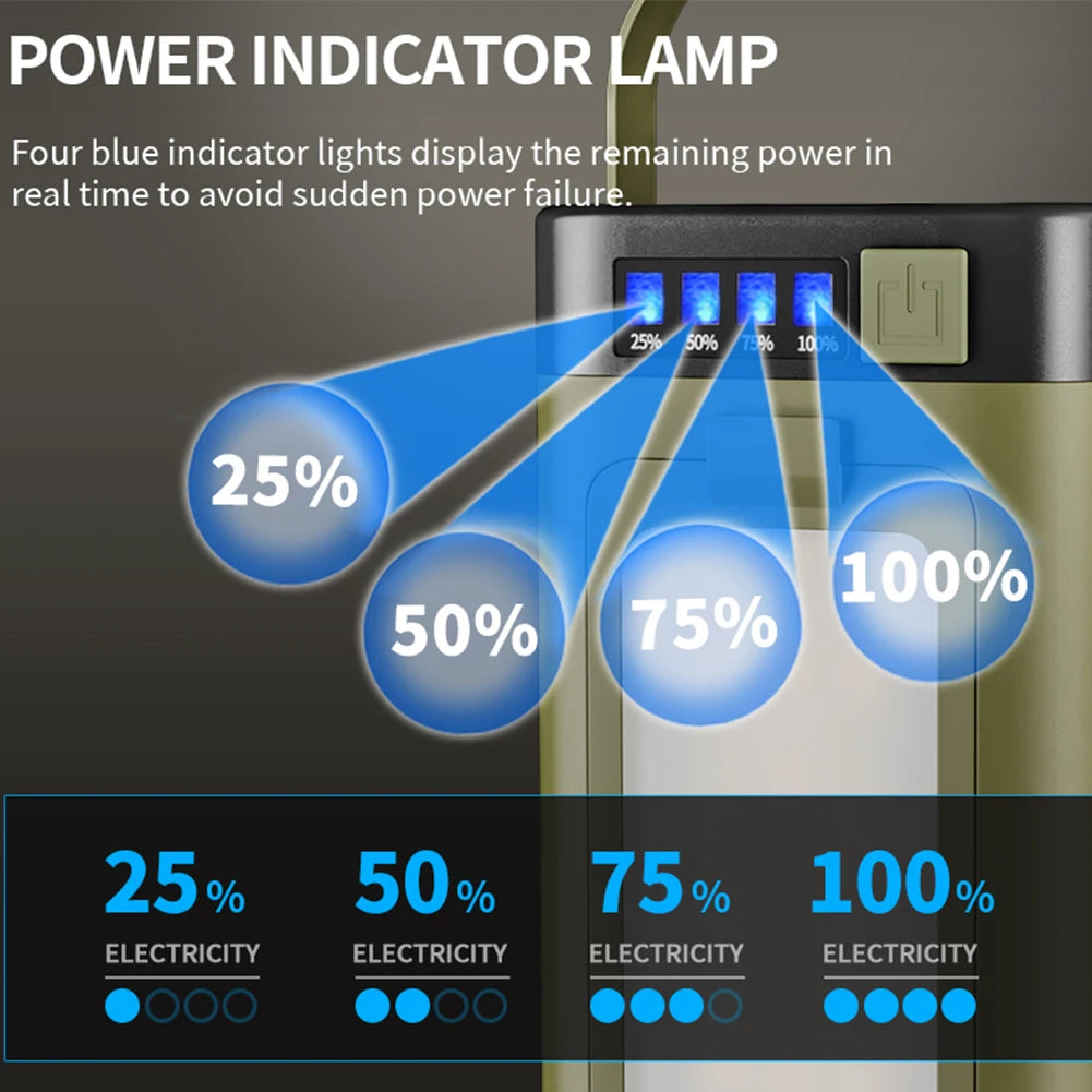 Rechargeable foldable camping light from Your Outdoors n' More, compact LED lantern with adjustable brightness for outdoor use.