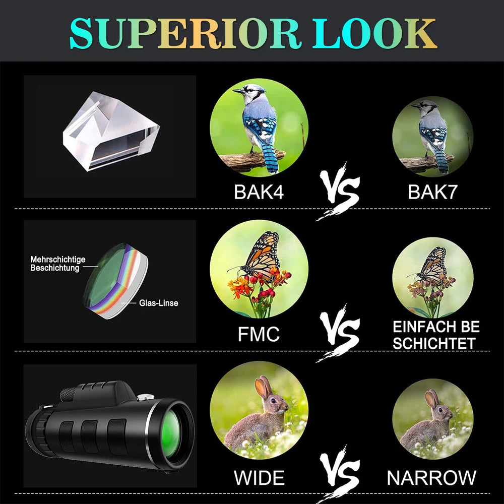 Monocular Telescope 80x100 High Power HD Monocular.
