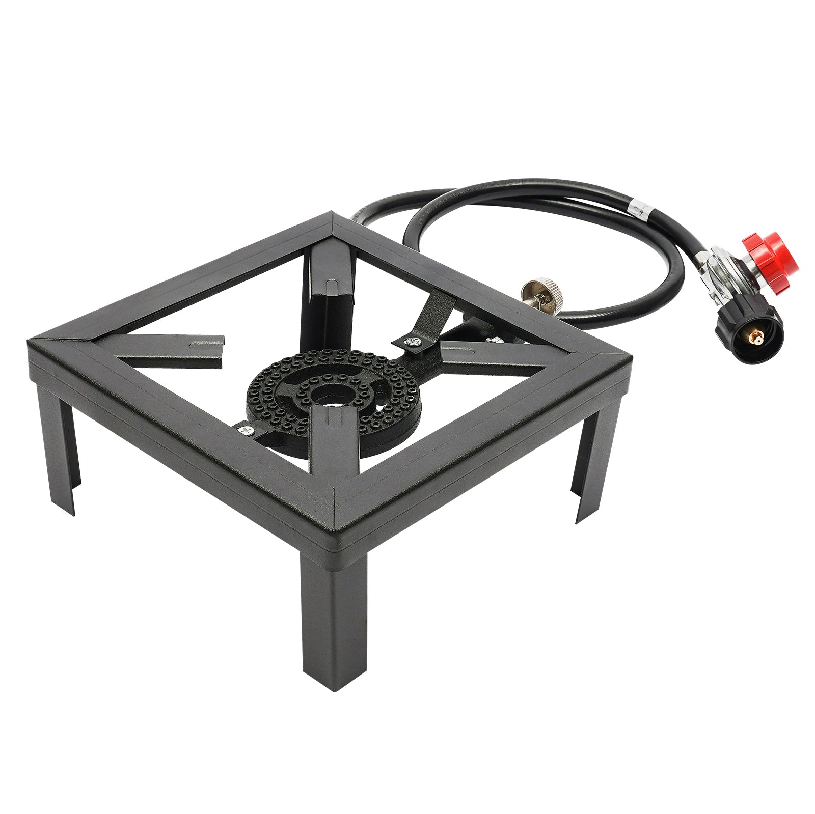 Portable camping stove burner from Your Outdoors n' More, showing a compact metal burner with control knobs for outdoor cooking.