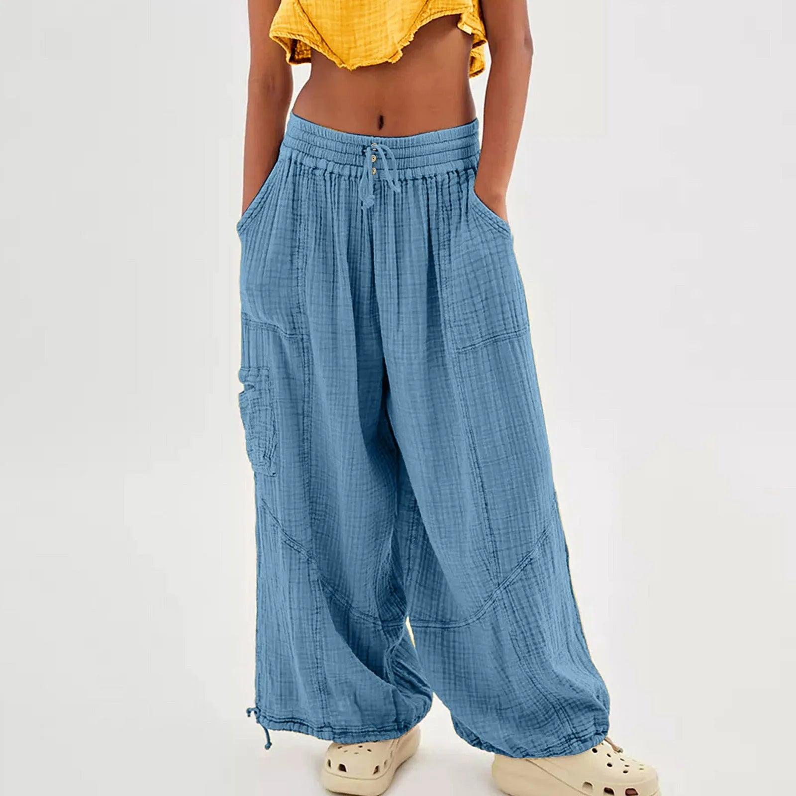 Women’s wide-leg beach pants from Your Outdoors n' More, flowing fabric and relaxed fit perfect for beach or casual wear.