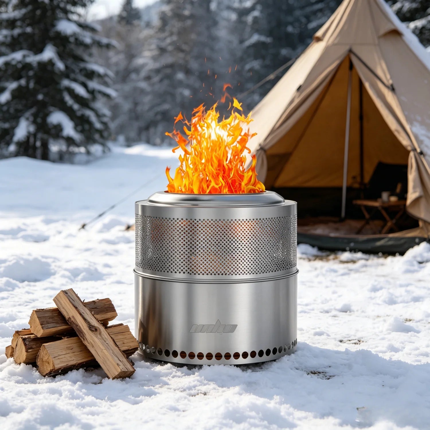 Portable Stainless Steel Wood Burning Outdoor Fireplace.