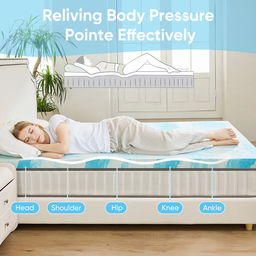 4 Inch Gel Memory Foam Mattress Topper.