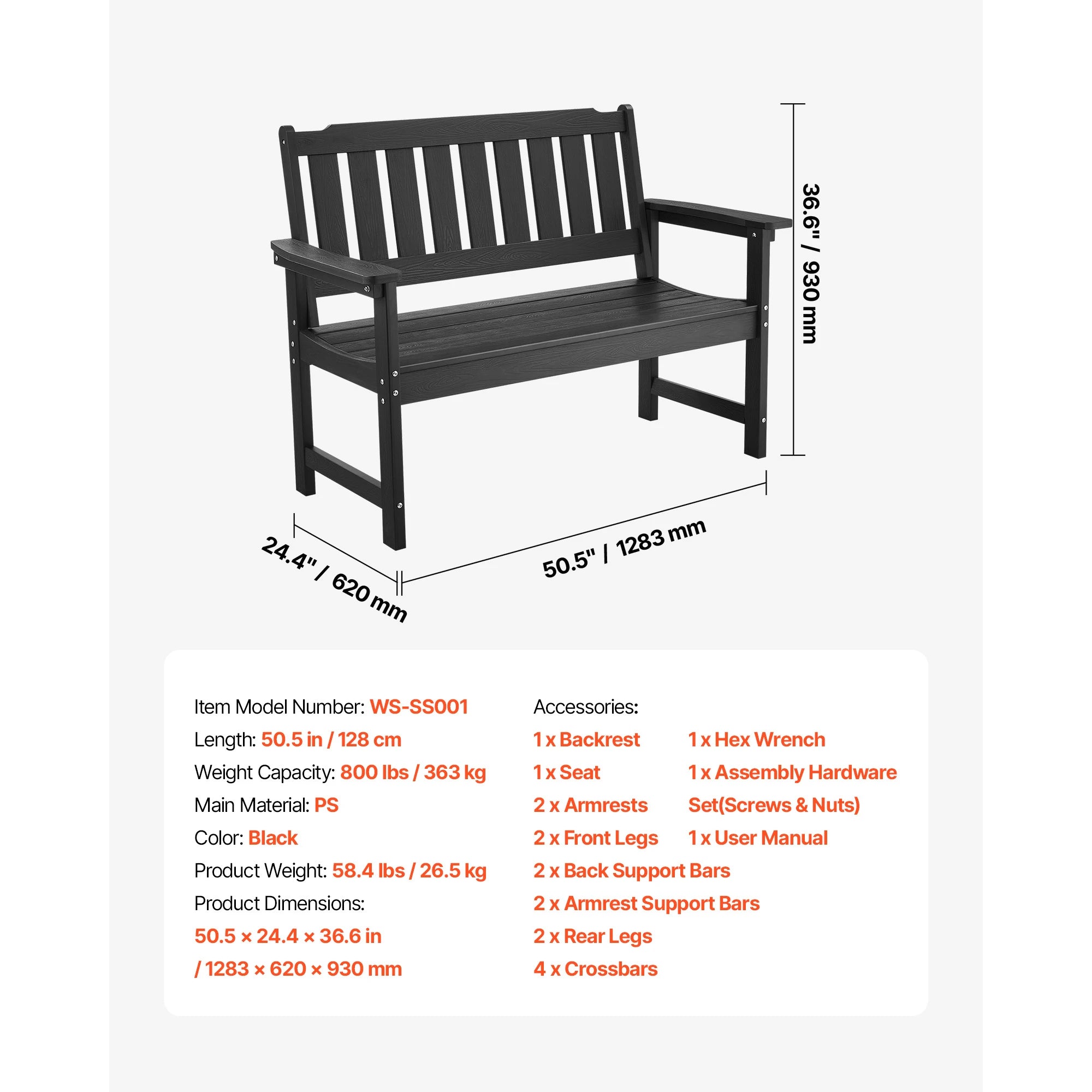 Wooden and metal garden bench for outdoors by Your Outdoors n' More, showing a sturdy bench with wooden seat and metal frame.