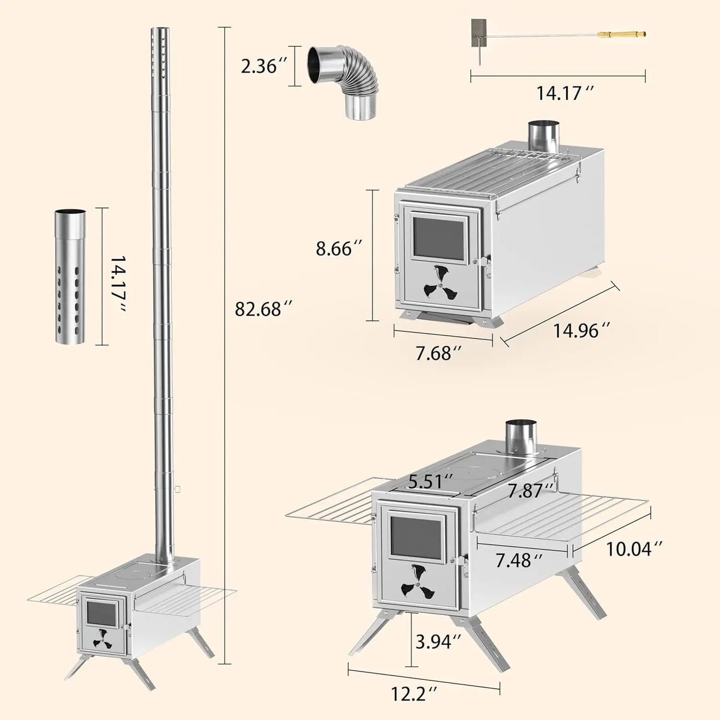 Portable Stainless Steel Wood Burning Stove