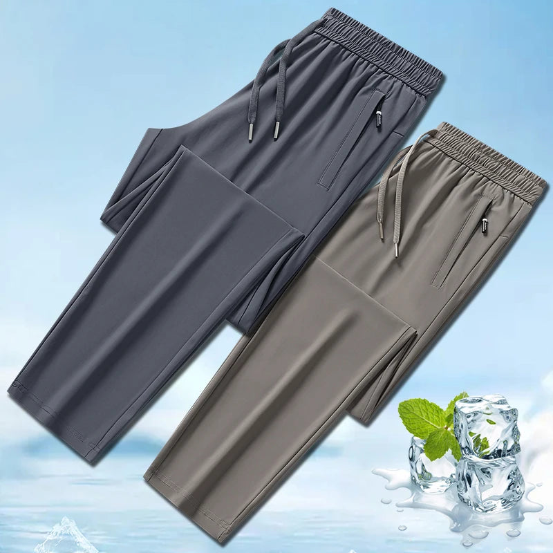 Ice Silk men's trousers by Your Outdoors n' More, showing a close-up of lightweight, breathable fabric and stylish fit.
