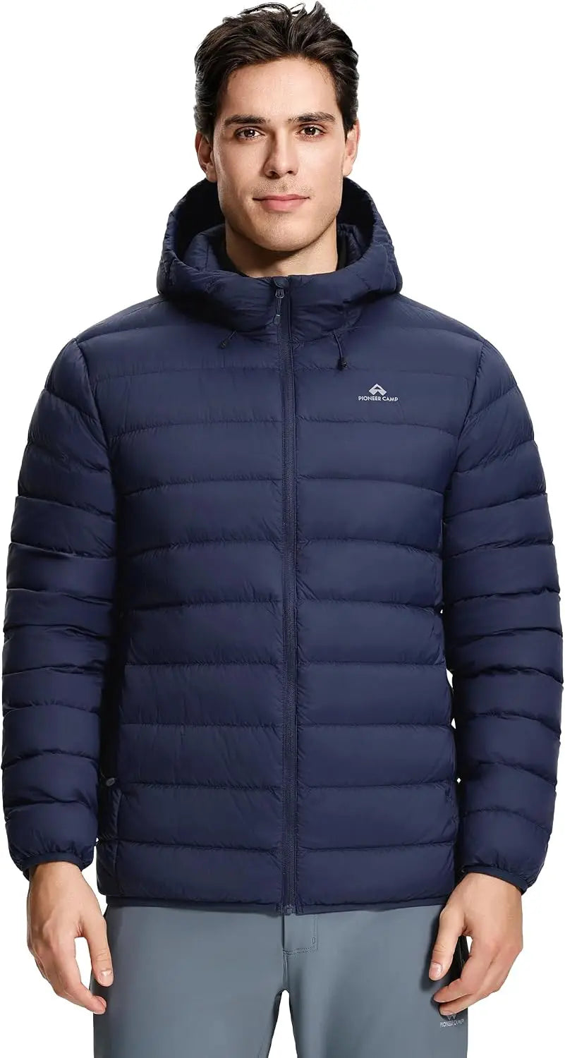 Men's Down Puffer Jacket with Hood.