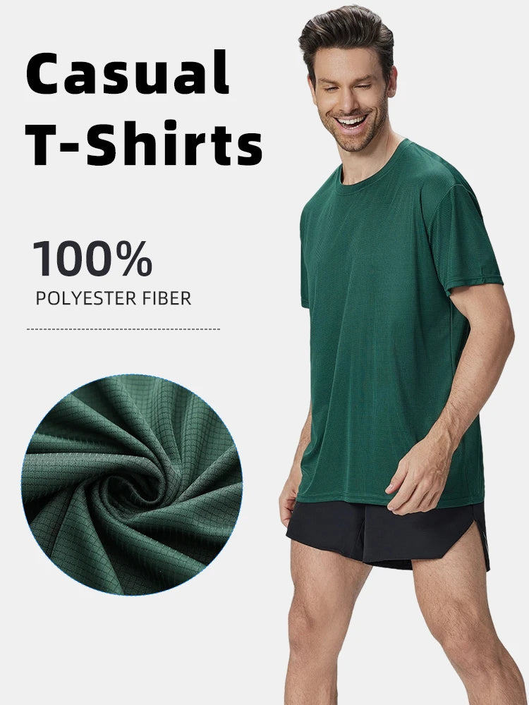 6-Pack Men's Breathable Polyester Crew Neck T-Shirts.